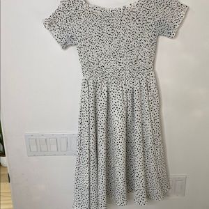 White pockadot dress L